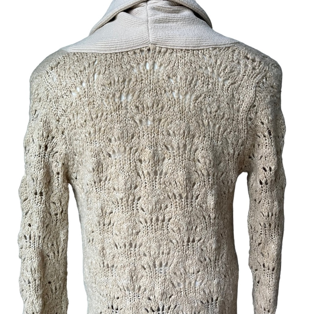 Free People Wool Blend Chunky Knit Brass Button Oatmeal Grandpa Cardigan… - Picture 11 of 13